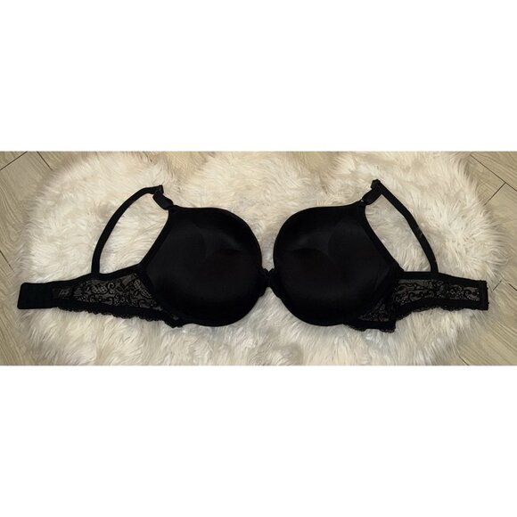 Smart & Sexy SA276X Super Push Up Bra Add 2 Cups Lace UW Womens 42C Black - Picture 5 of 7